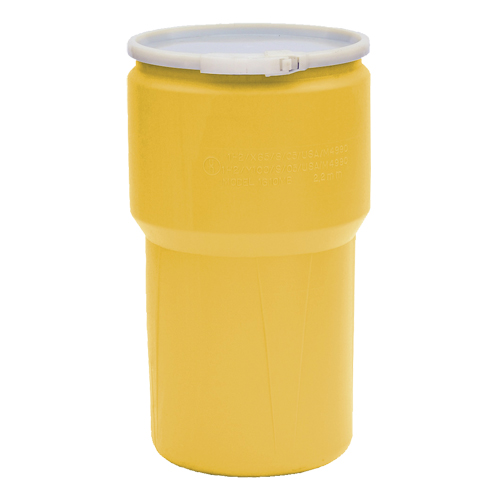 Nestable Polyethylene Drum, 14 US gal (11.7 imp. gal.), Open Top, Yellow NRZ Safety Inc.