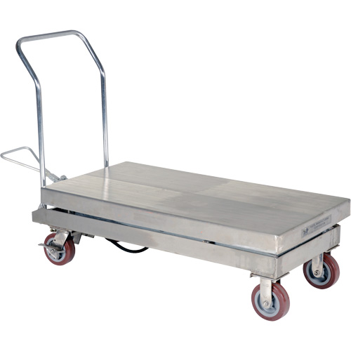 Manual Hydraulic Scissor Lift Table, 47" L x 24" W, Partial Stainless Steel, 2000 lbs. Capacity NRZ Safety Inc.