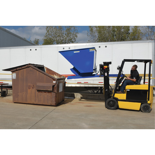 Self-Dumping Hopper, Steel, 1-1/2 cu.yd., Blue NRZ Safety Inc.