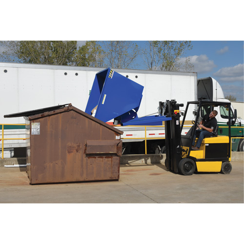 Self-Dumping Hopper, Steel, 1-1/2 cu.yd., Blue NRZ Safety Inc.