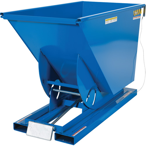 Self-Dumping Hopper, Steel, 3/4 cu.yd., Blue NRZ Safety Inc.