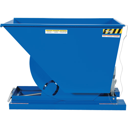 Self-Dumping Hopper, Steel, 3/4 cu.yd., Blue NRZ Safety Inc.