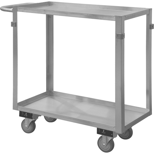 Industrial Grade Shelf Cart, 2 Tiers, 22-1/2" W x 34" H x 42-7/16" D, 600 lbs. Capacity NRZ Safety Inc.
