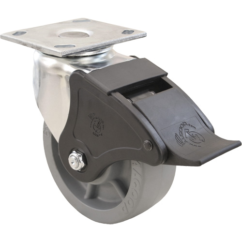 Emaxx Caster, Swivel with Brake, 8" (203.2 mm), Envirothane, 1200 lbs. (544.3 kg.) NRZ Safety Inc.
