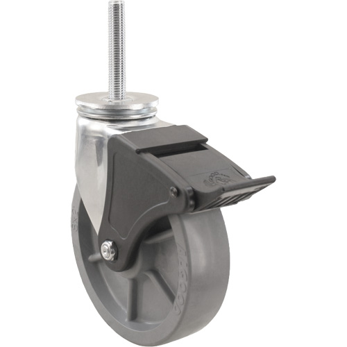 Emaxx Envirothane Caster, Swivel with Brake, 6" (152.4 mm) Dia., 1100 lbs. (499 kg.) Capacity NRZ Safety Inc.