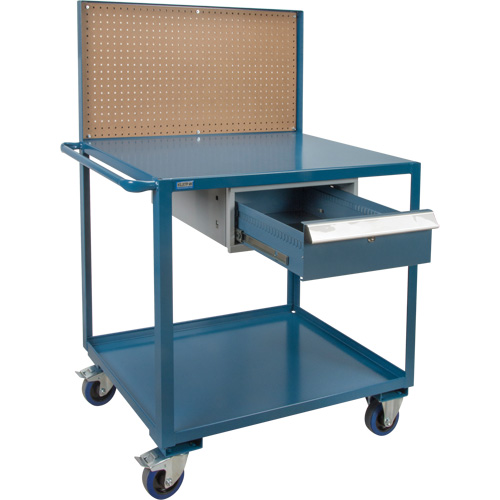 Mobile Service Cart, 2 Tiers, 24" W x 57" H x 40" D, 1200 lbs. Capacity NRZ Safety Inc.