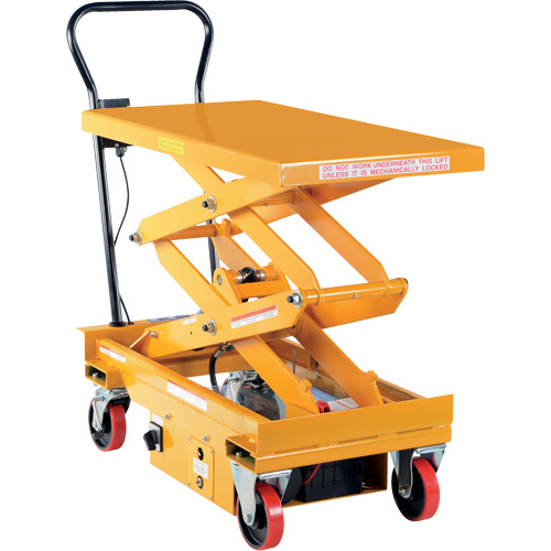 DC Powered Hydraulic Scissor Lift Elevating Cart, Steel, 39-3/4" L x 20-1/2" W, 1000 lbs. Capacity NRZ Safety Inc.