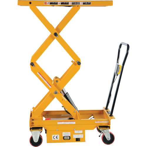 DC Powered Hydraulic Scissor Lift Elevating Cart, Steel, 39-3/4" L x 20-1/2" W, 1000 lbs. Capacity NRZ Safety Inc.