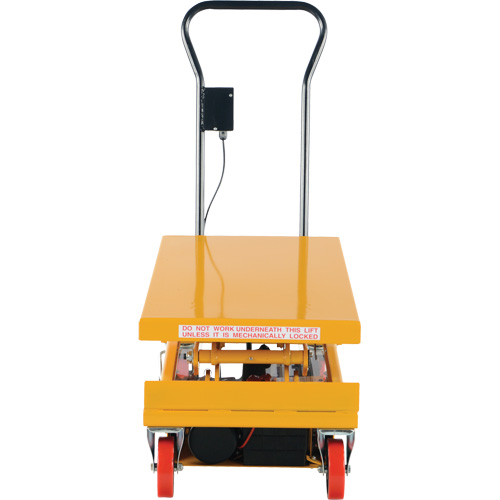DC Powered Hydraulic Scissor Lift Elevating Cart, Steel, 39-3/4" L x 20-1/2" W, 1000 lbs. Capacity NRZ Safety Inc.