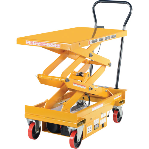 DC Powered Hydraulic Scissor Lift Elevating Cart, Steel, 39-3/4" L x 20-1/2" W, 1000 lbs. Capacity NRZ Safety Inc.