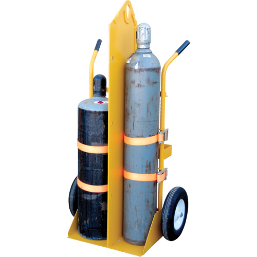 Welding Cylinder Torch Cart, Foam-Filled Wheels, 23-1/8" W x 22-13/16" L Base, 500 lbs. NRZ Safety Inc.