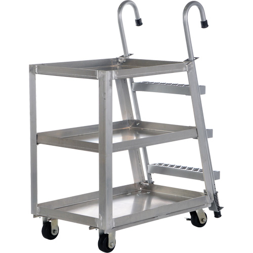 Chariot de pr&eacute;l&egrave;vement de stock, Aluminium, 21-7/8" la x 40" p, 3 tablettes, Capacit&eacute; 660 lb NRZ Safety Inc.
