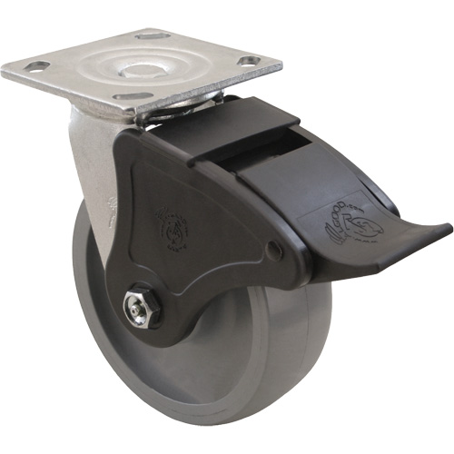 Max9 Caster, Swivel, 6" (152.4 mm), Envirothane Grey-WOW, 1100 lbs. (498.95 kg.) NRZ Safety Inc.