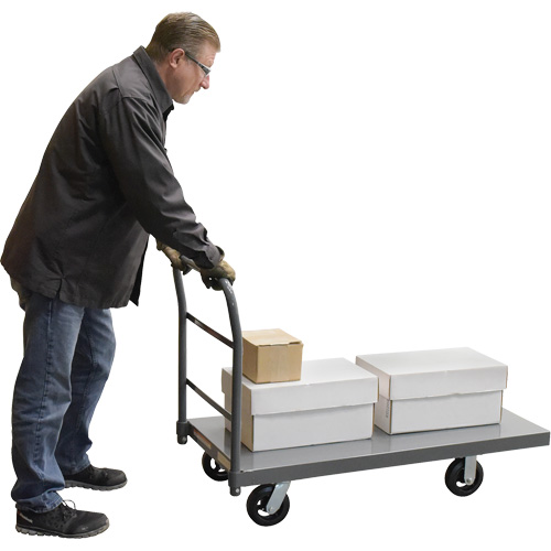 Chariot &agrave; plateforme, 48" lo x 24" la x Capacit&eacute; 2000 lb, Roues en Caoutchouc NRZ Safety Inc.