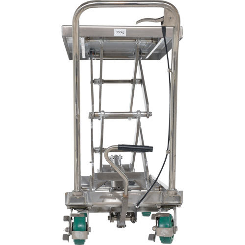 Manual Hydraulic Scissor Lift Table, 36-1/4" L x 19-3/8" W, Stainless Steel, 600 lbs. Capacity NRZ Safety Inc.