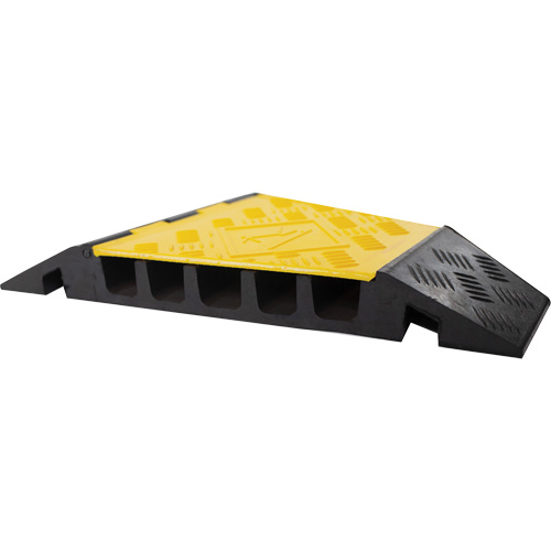 Powerhouse Heavy-Duty Right Turn Cable Protector, 5 Channels, 12" L x 19.75" W x 2.25" H NRZ Safety Inc.