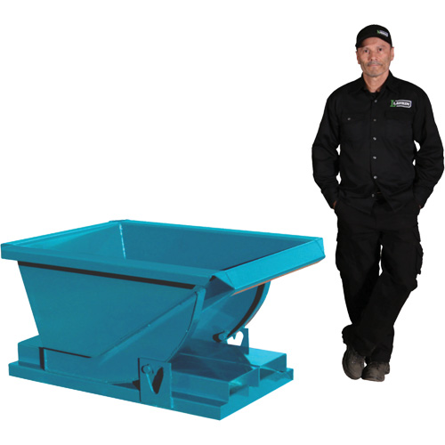 Self-Dumping Hopper, Steel, 1/4 cu.yd., Blue NRZ Safety Inc.