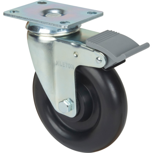 Caster, Swivel with Brake, 5" (127 mm), Polyolefin, 250 lbs. (113.4 kg) NRZ Safety Inc.