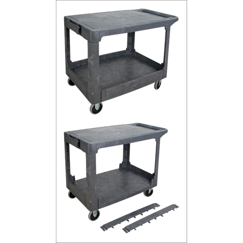 Flat-Shelf Utility Service Cart, 2 Tiers, 25-1/4" x 32-1/4" x 44", 550 lbs. Capacity NRZ Safety Inc.