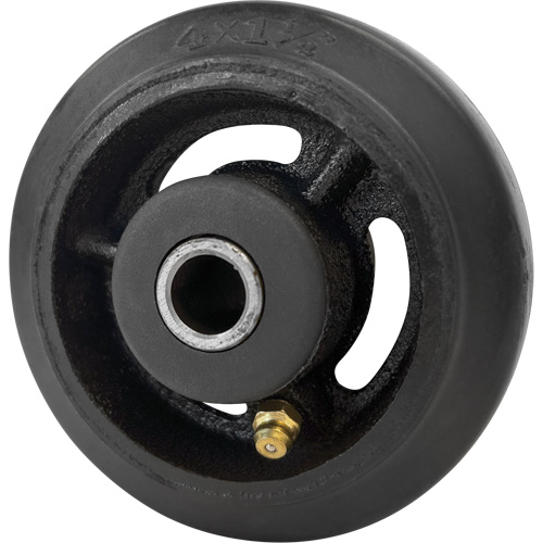 Mold-On Rubber Wheel, 4" (102 mm) Dia. x 1-1/2" (38 mm) W, 350 lbs. (158 kg.) Capacity NRZ Safety Inc.