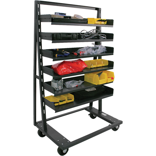 Single-Sided Heavy Duty A-Frame Cart with 6 Trays, 38" x 25" x 63", 2500 lbs. Capacity NRZ Safety Inc.