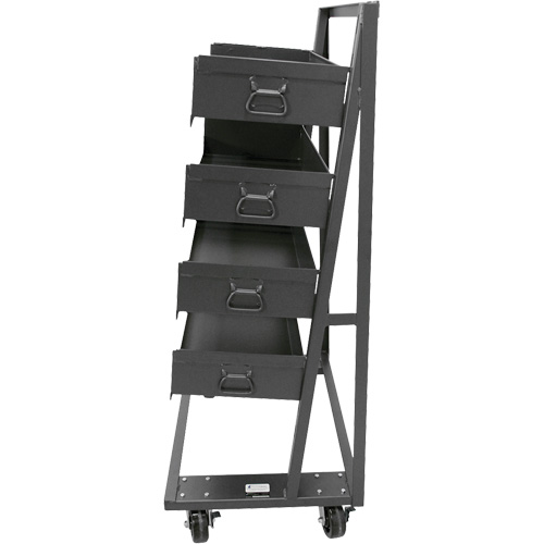 Single-Sided Heavy Duty A-Frame Cart with 4 Large Trays, 38" x 25" x 63", 2500 lbs. Capacity NRZ Safety Inc.
