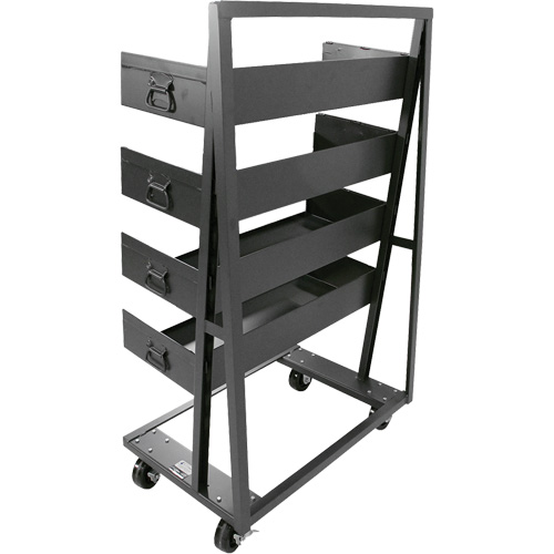 Single-Sided Heavy Duty A-Frame Cart with 4 Large Trays, 38" x 25" x 63", 2500 lbs. Capacity NRZ Safety Inc.