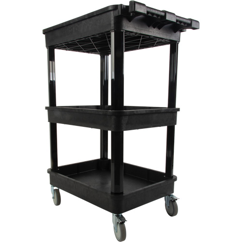 Utility Cart with Deep Lip Shelf, 3 Tiers, 19" x 39-1/2" x 28-1/4", 330 lbs. Capacity NRZ Safety Inc.