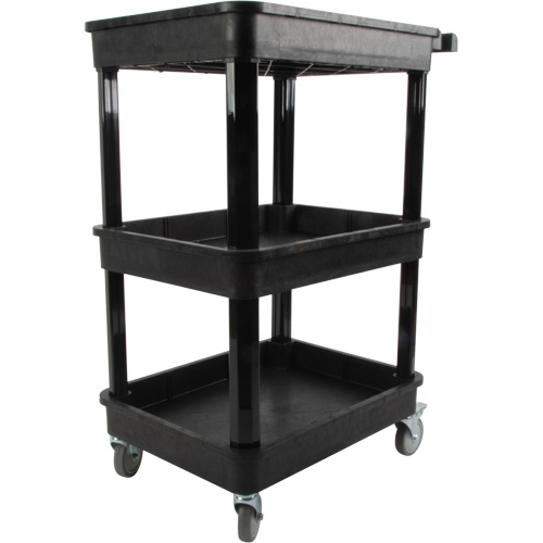 Utility Cart with Deep Lip Shelf, 3 Tiers, 19" x 39-1/2" x 28-1/4", 330 lbs. Capacity NRZ Safety Inc.