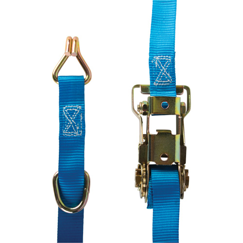 Ratchet Strap, J-Hook, 1" W x 16' L, 835 lbs. (379 kg) WLL NRZ Safety Inc.
