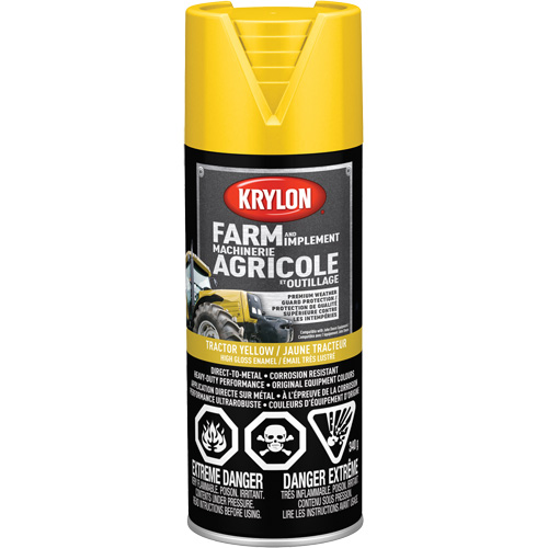 Peinture en a&eacute;rosol pour la ferme et l'&eacute;quipement, Jaune John Deere, Tr&egrave;s brillant, 12 oz, Canette a&eacute;rosol NRZ Safety Inc.