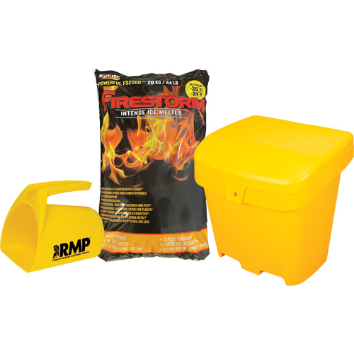 Firestorm Intense Ice Melter Kit with 56 Bags, Bag, 44 lbs. (20 kg), -32°C (-25°F) Melting Point NRZ Safety Inc.