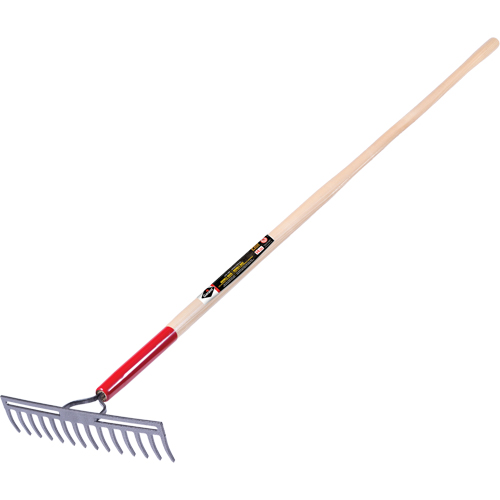 Pro Double Back Level Rake, Ashwood Handle, 13-3/4" W, Tempered Steel Blade, 14 Tines NRZ Safety Inc.