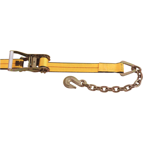 Tendeurs d'arrimage &agrave; cliquet, Crochet &agrave; chaîne, 2" , 30' , Charge d'utilisation max. 3335 lb (1513 kg) NRZ Safety Inc.