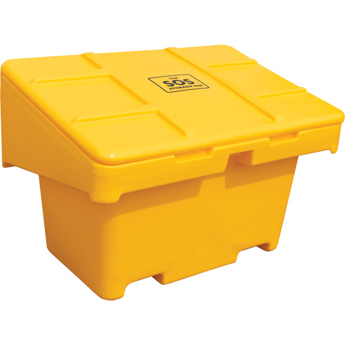 Contenants pour sel & sable SOS, Avec Moraillon, 42" x 29" x 30", 11 pi³, Jaune NRZ Safety Inc.