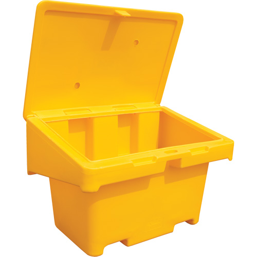 Contenants pour sel & sable SOS, Avec Moraillon, 42" x 29" x 30", 11 pi³, Jaune NRZ Safety Inc.