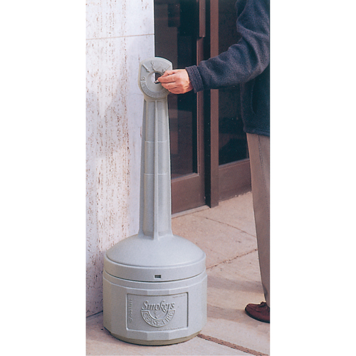 Cendriers Smoker's Cease-Fire, Sur pied, Plastique, Capacit&eacute; 4 gal. US, Hauteur 38-1/2" NRZ Safety Inc.