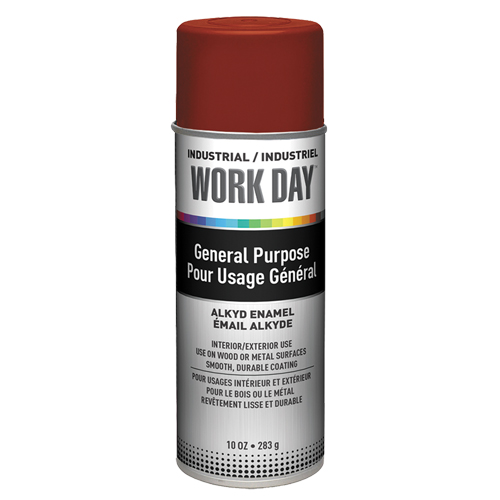 Peinture industrielle Work Day, Rouge, Tr&egrave;s mat, 10 oz, Canette a&eacute;rosol NRZ Safety Inc.