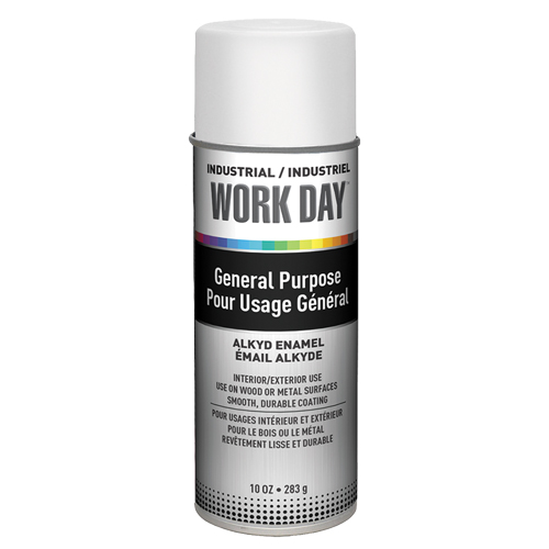 Peinture industrielle Work Day, Blanc, Tr&egrave;s mat, 10 oz, Canette a&eacute;rosol NRZ Safety Inc.