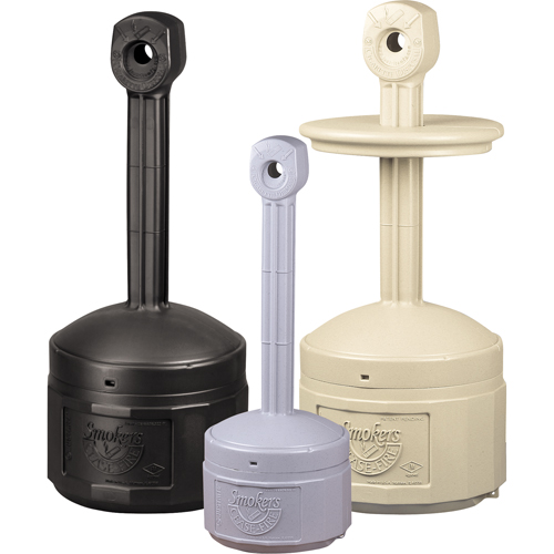 Cendriers Smoker's Cease-Fire, Sur pied, Plastique, Capacit&eacute; 1 gal. US, Hauteur 30" NRZ Safety Inc.