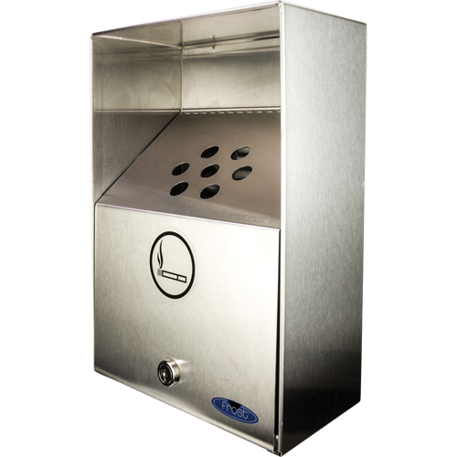 Cendriers, Montage mural, Acier inoxydable, Capacit&eacute; 3,3 litres, Hauteur 13-1/2" NRZ Safety Inc.