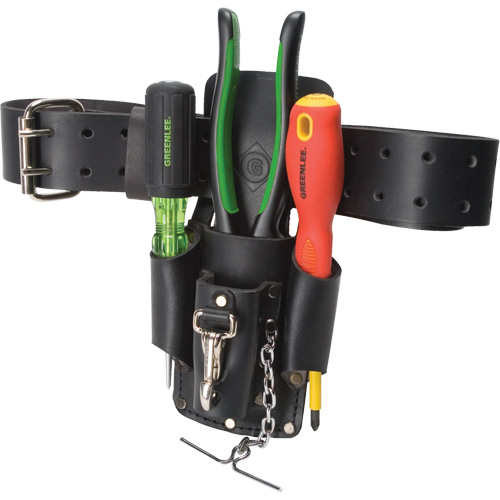 Tool Belt Pouch, Multiple Tool Holder, Leather, 4 Pockets NRZ Safety Inc.