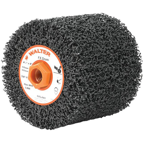 FX Reversible Drum, 4-1/2" Dia., 4" W, 5/8"-11 Arbor, Coarse Grit NRZ Safety Inc.