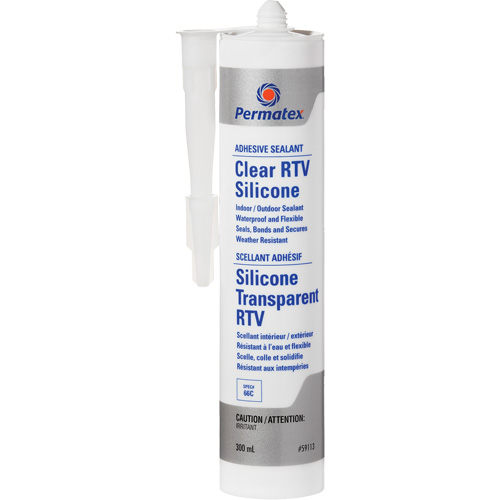 Clear RTV Adhesive Sealant, 300 ml, Cartridge, Clear NRZ Safety Inc.