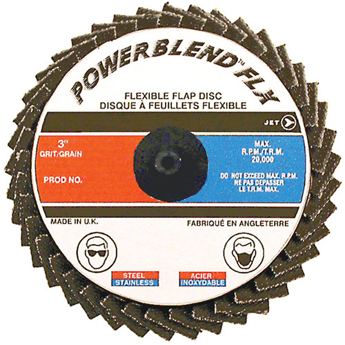 Disque &agrave; lamelles &agrave; rouler POWERBLEND FLX, 2" x Type R, Grain Z40, Alumine de zirconium NRZ Safety Inc.