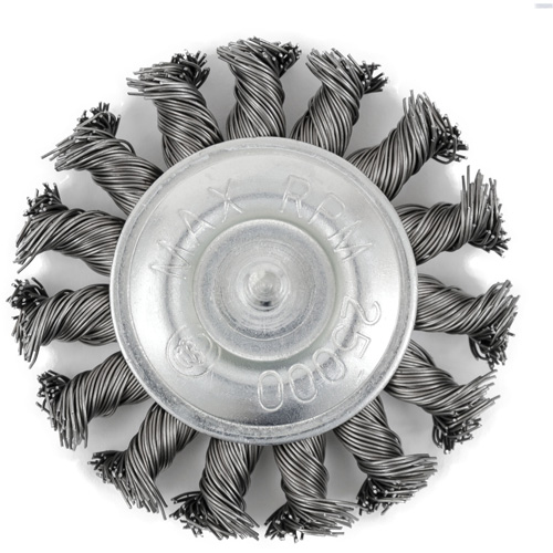 EKR275-20 Shaft-Mounted Knot Twisted Radial Brush, 3", .02" Fill, 1/4" Shank NRZ Safety Inc.