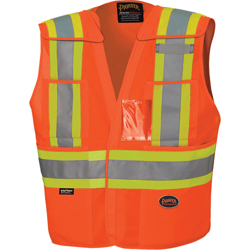 6930 Drop Shoulder Tear-Away Safety Vest, High Visibility Orange, Large/X-Large, Polyester NRZ Safety Inc.