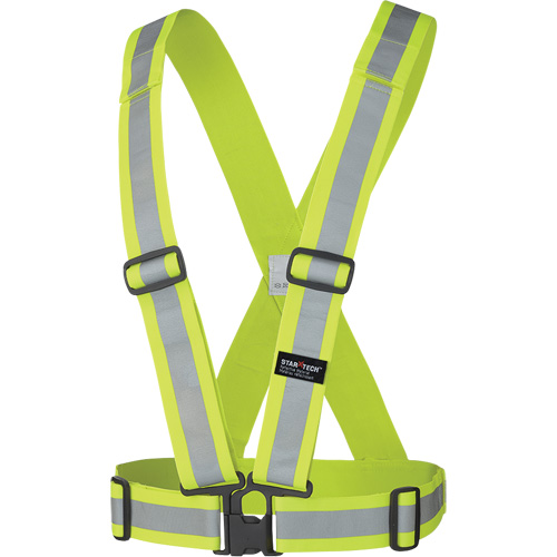 5592 Elastic Safety Harness, High Visibility Lime-Yellow, Silver Reflective Colour, One Size NRZ Safety Inc.