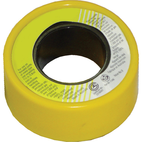 PFTE Gas Thread Sealant Tape, 236" L x 1/2" W, Yellow NRZ Safety Inc.