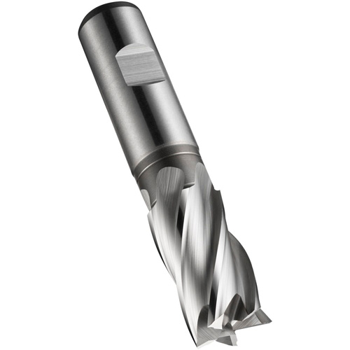Weldon Shank End Mill, 16 mm Dia., 92 mm L, 4 Flutes, 16 mm Shank, High Speed Cobalt NRZ Safety Inc.
